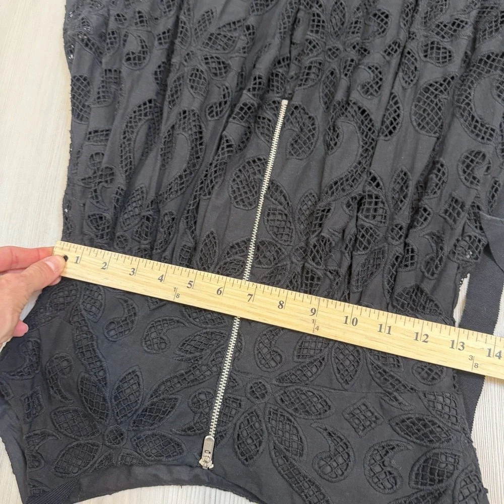 Saylor Maryl midi dress featuring an open-stitch lace Bow‎ & Zipper Back Size XS - Picture 11 of 12